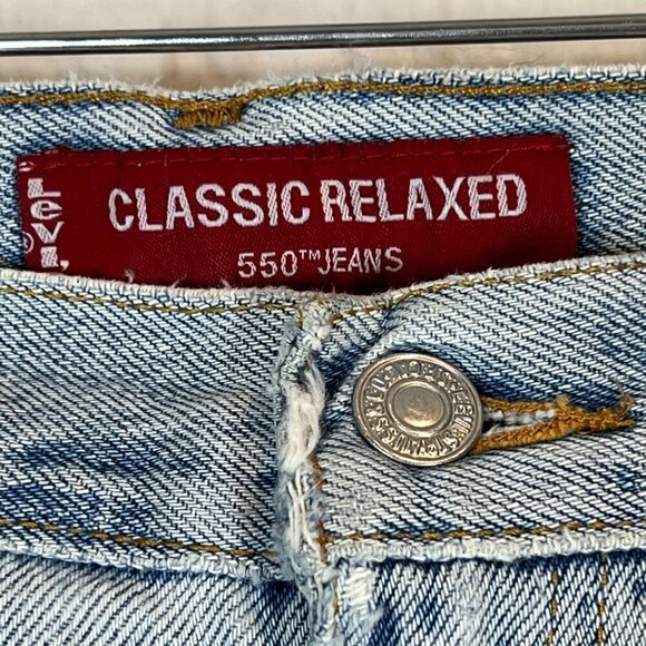 Vintage Levi's 550 Jeans Distressed Relaxed Blue Cotton Holes - Picture 7 of 14